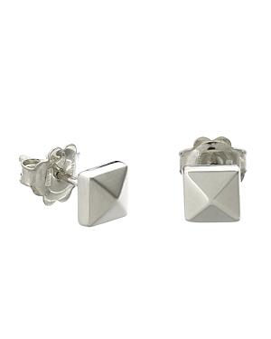 Chimento 18k White Gold Armillas Pyramis Collection Square Stud Earrings