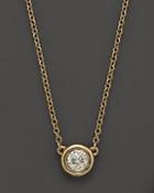 Diamond Solitaire Pendant Necklace In 14k Yellow Gold, .25 Ct. T.w.