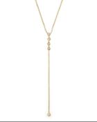 Diamond Y Necklace In 14k Yellow Gold, .20 Ct. T.w.