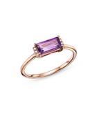 Bloomingdale's Amethyst & Diamond Accent Stacking Ring In 14k Rose Gold - 100% Exclusive
