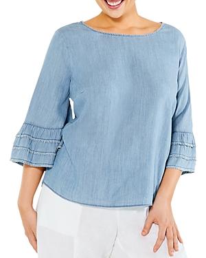 Nic+zoe Plus Denim Tangier Flare Sleeve Top