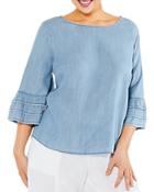 Nic+zoe Plus Denim Tangier Flare Sleeve Top