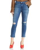 J Brand Ruby High Rise Crop Stovepipe Jeans In Catch Destruct