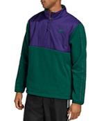 Adidas Originals Color-block Mixed-media Hooded Sweatshirt