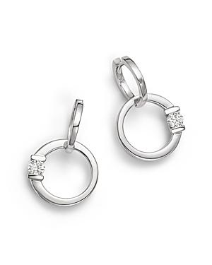 Roberto Coin 18k White Gold Circle Earrings With Diamonds