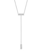 Meira T 14k White Gold Diamond Rectangles Lariat Necklace, 14