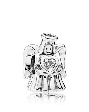 Pandora Charm - Sterling Silver & Cubic Zirconia Angel Of Love, Moments Collection