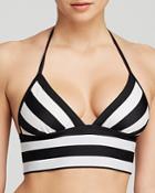 Dkny Iconic Stripes Triangle Cropped Bikini Top