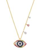 Meira T 14k Yellow & White Gold Rainbow Evil Eye Pendant Necklace With Diamonds, 18