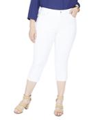 Nydj Plus Capri Released Hem Skinny Jeans In Optic White