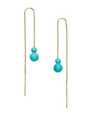 Ippolita 18k Yellow Gold Nova Turquoise Matrix Threader Earrings