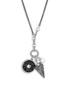 John Hardy Men's Black Rhodium & Sterling Silver Classic Chain Freshwater Pearl Multi Charm Transformable Necklace, 24