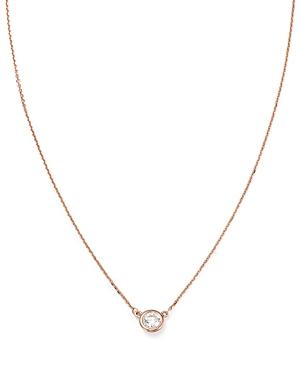 Diamond Bezel Set Pendant Necklace In 14k Rose Gold, .40 Ct. T.w. - 100% Exclusive