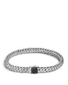 John Hardy Classic Chain Sterling Silver Small Bracelet With Black Sapphire Clasp