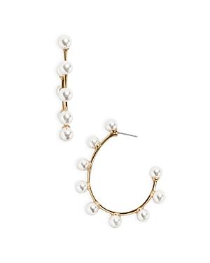 Baublebar Irie Imitation Pearl Hoop Earrings In Gold Tone