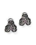 Michael Aram Sterling Silver Black Rhodium Plated Small Orchid Stud Earrings