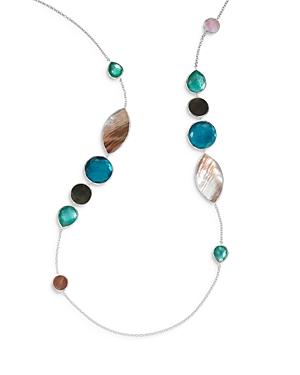 Ippolita Sterling Silver 925 Wonderland Multi Stone Long Statement Necklace, 38