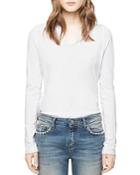 Zadig & Voltaire Tunys Embroidered Henley Tee