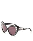 Moschino Swarovski Crystal Cat Eye Sunglasses