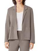Eileen Fisher Notched Lapel Open Front Blazer
