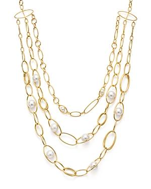 Ippolita 18k Yellow Gold Nova Cultured Freshwater Pearl Three-strand Collar Necklace, 12