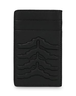 Alexander Mcqueen Leather Embossed Ribcage Card Case
