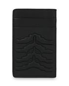 Alexander Mcqueen Leather Embossed Ribcage Card Case