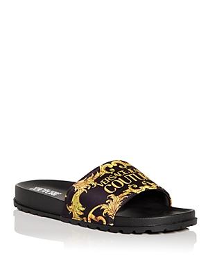 Versace Jeans Couture Men's Baroque Print Slide Sandals
