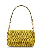 Tory Burch Kira Small Woven Leather Shoulder Bag