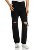 7 For All Mankind Paxtyn Skinny Fit Jeans In Black Destroyed
