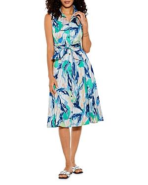 Nic+zoe Scribble Vines Sleeveless Shirt Dress
