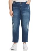 Michael Michael Kors Plus Dillon Distressed Straight-leg Jeans In Turquoise/aqua