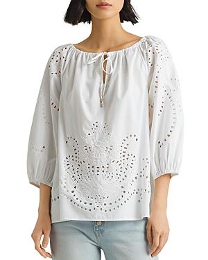 Lauren Ralph Lauren Cotton Broderie Anglaise Top