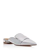 Tory Burch Women's Rosalind Pointed Toe Metallic Leather Mules