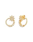 Colette Jewelry 18k Yellow Gold Galaxia Diamond Shooting Star Spiral Hoop Earrings