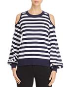 Michael Michael Kors Cold-shoulder Stripe Sweater