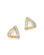Adina Reyter 14k Yellow Gold Heirloom Pave & Baguette-cut Diamond Double J Hoop Earrings