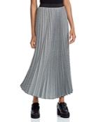 Maje Jazia Checked Pleated Midi Skirt