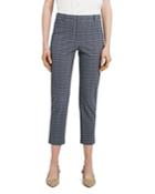 Theory Checkered Slim Fit Cropped Pants
