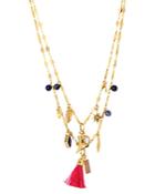 Charm & Chain Dual Strand Pendant Necklace, 18