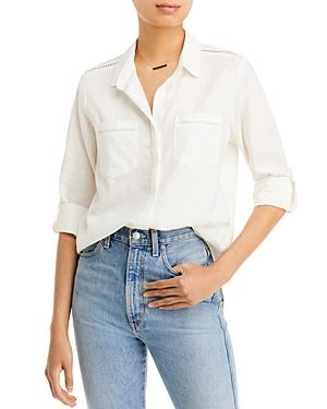 Aqua Riley Roll Tab Blouse - 100% Exclusive