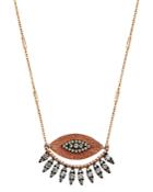 Kismet By Milka Champagne Diamond 10th Eye Regina Pendant Necklace In 14k Rose Gold, 19