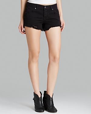 Free People Shorts - Shark Bite Cutoff In Stark Black