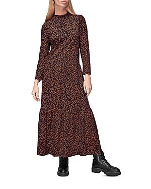 Whistles Cotton Autumn Leaves Tiered Dress