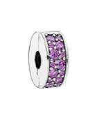 Pandora Clip - Sterling Silver & Cubic Zirconia Purple Elegance, Moments Collection