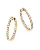 Bloomingdale's Diamond Inside Out Hoop Earrings In 14k Yellow Gold