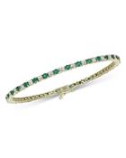 Bloomingdale's Emerald & Diamond Tennis Bracelet In 14k Yellow Gold - 100% Exclusive