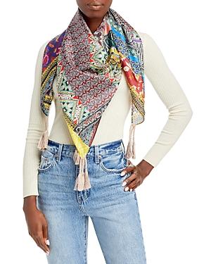 Johnny Was Gogo Printed Silk Tassel Scarf