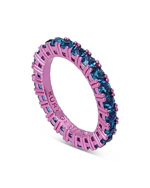Kurt Geiger London Blue Crystal Band Ring In Pink Tone