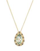 Bloomingdale's Prasiolite, Champagne Diamond And Brown Diamond Teardrop Pendant Necklace In 14k Yellow Gold, 18 - 100% Exclusive